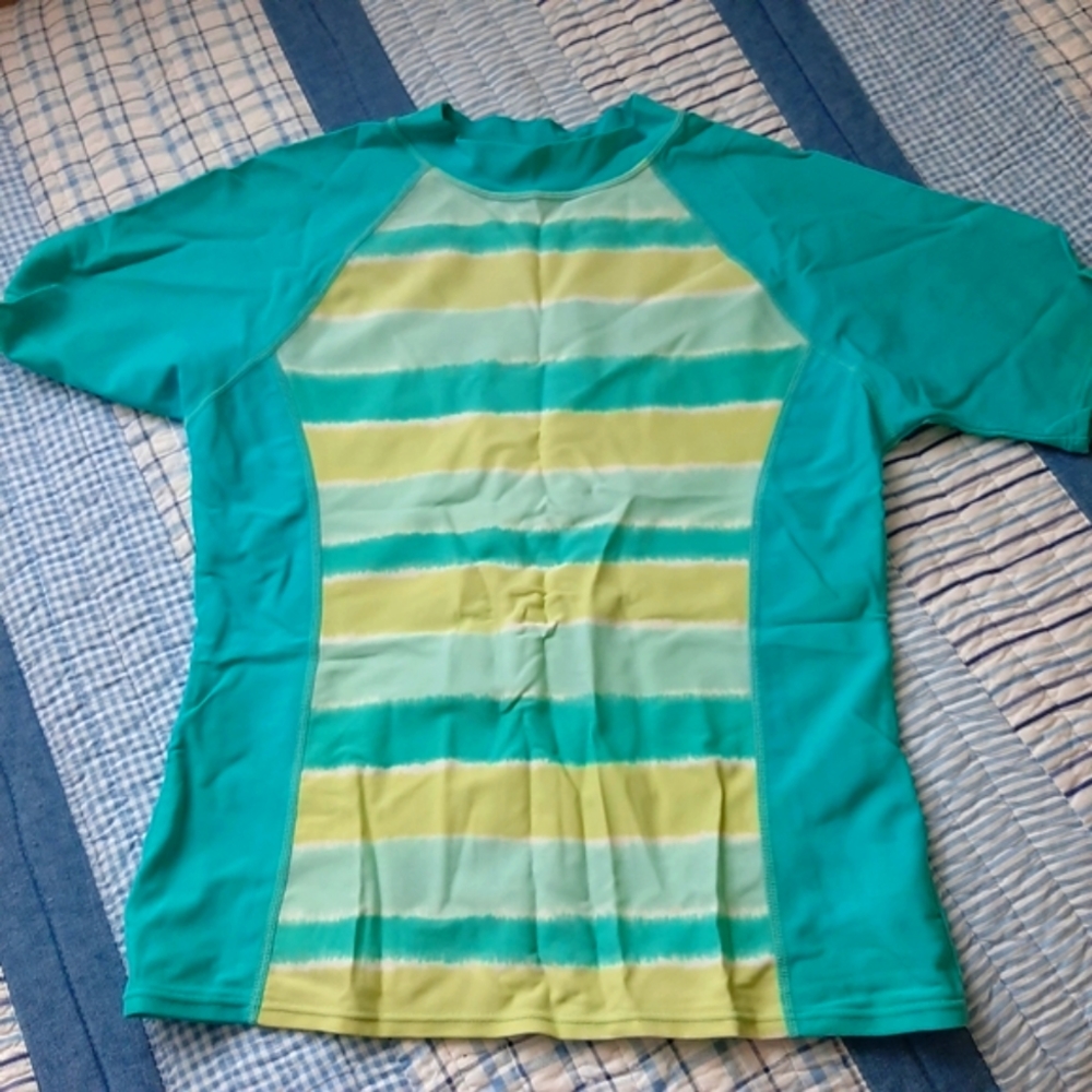 Lands' End girls rashguard swim shirt, size m, 10-12